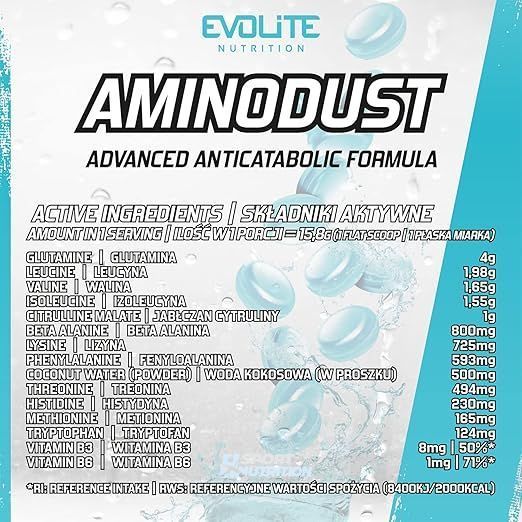 Комплекс амінокислот Evolite Nutrition AminoDust 474 г Ice Candy  22181-05 фото