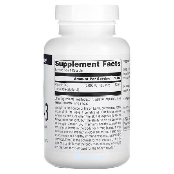 Вітамін Д3 Source Naturals Vitamin D-3 5000 IU 125 мкг 240 капсул 2023-10-2707 фото