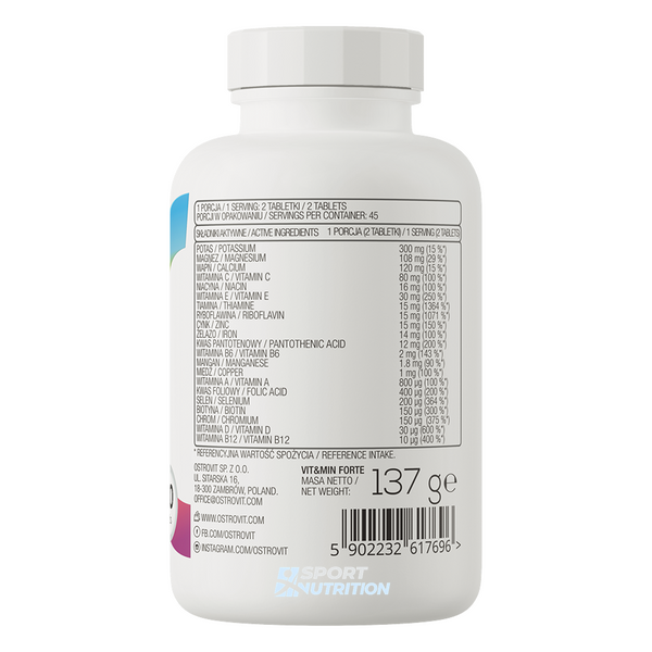 Вітаміни та мінерали OstroVit Vit and Min Forte 90 таблеток 822011 фото