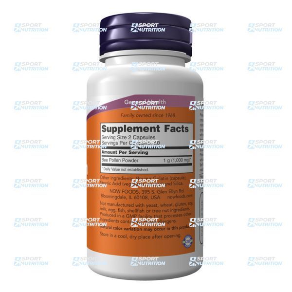 Пчелиная пыльца Now Foods Bee Pollen 500 мг 100 капсул 2022-10-2594 фото