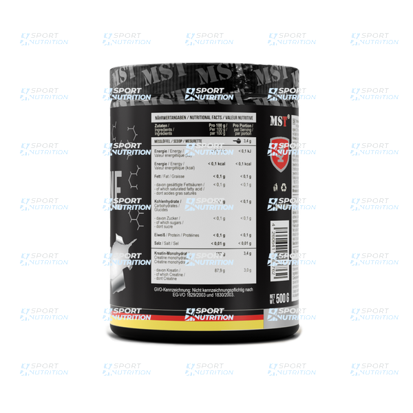 Креатин моногидрат MST Nutrition Creatine Micronized 500 г Unflavored 22000-01 фото