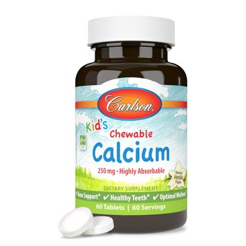 Кальций жевательный Carlson Labs Kid`s Chewable Calcium 250 мг 60 таблеток 2023-10-2204 фото