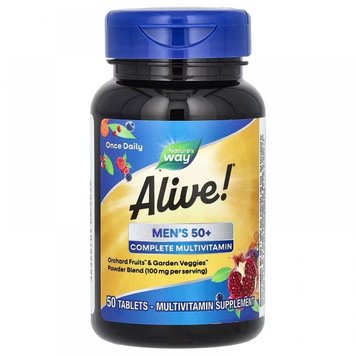 Витамины для мужчин 50+ Nature's Way Alive! Men's 50+ Complete Multivitamin 50 таблеток 2022-10-1714 фото