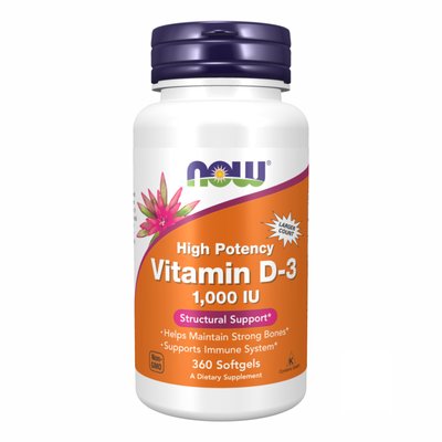 Now Foods Vitamin D-3 1,000 IU 360 капсул 2022-09-1190 фото