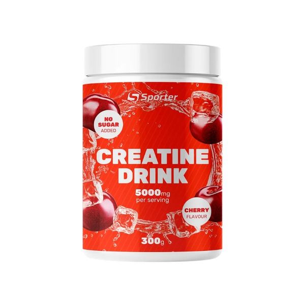 Креатин Sporter Creatine Drink No Sugar 300 г Cherry 821601 фото