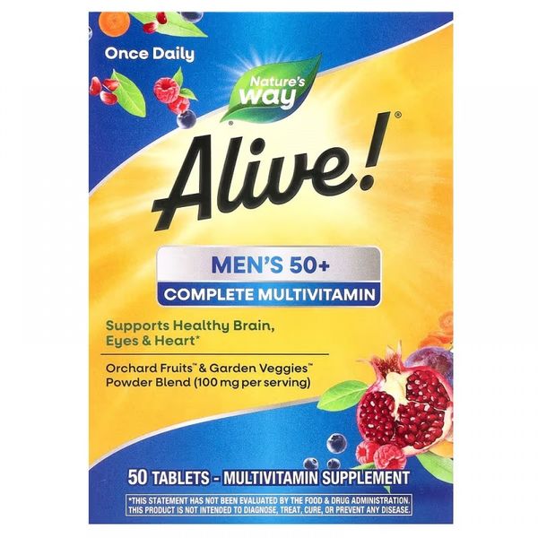 Витамины для мужчин 50+ Nature's Way Alive! Men's 50+ Complete Multivitamin 50 таблеток 2022-10-1714 фото