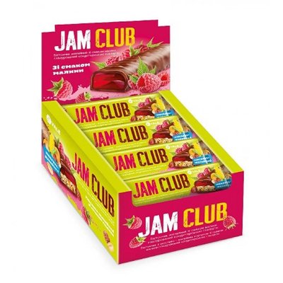 Vale Протеїновий батончик Jam Club 24x40g Muesli jelly with Raspberry 100-72-2949076-20 фото