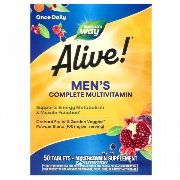Мультивитамины для мужчин Nature's Way Alive! Men's Complete Multivitamin 50 таблеток 2022-10-1715 фото