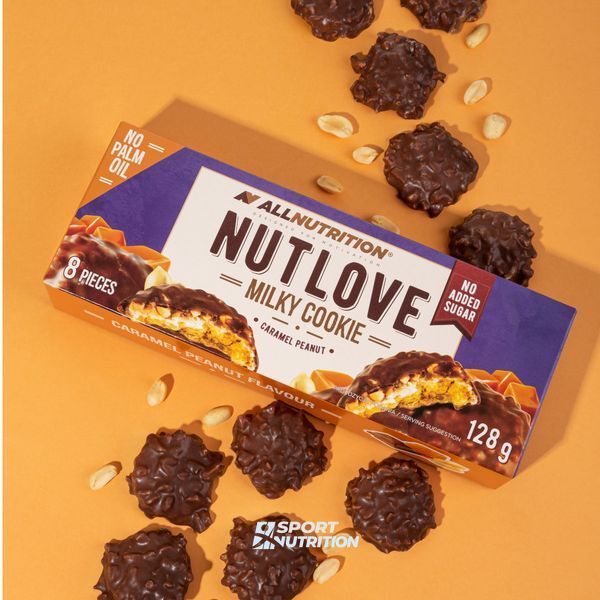 Печиво Allnutrition Nutlove Milky Cookie 128 г Caramel Peanut 100-96-6588689-20 фото