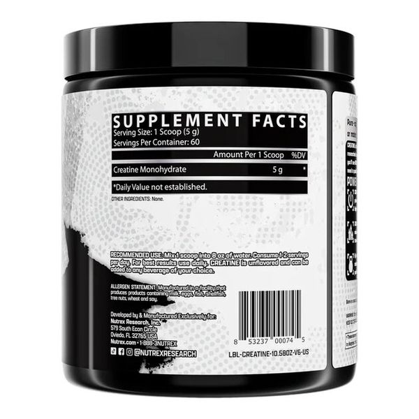 Креатин Nutrex Research Creatine Monohydrate 300 г  2022-09-9936 фото