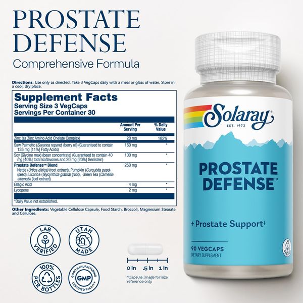 Підтримка простати Solaray Prostate Defense 90 капсул 2023-10-2143 фото