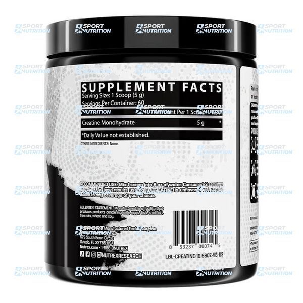 Креатин Nutrex Research Creatine Monohydrate 300 г 2022-09-9936 фото