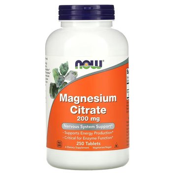 Магній цитрат Now Foods Magnesium Citrate 200 мг 250 таблеток 2022-10-2364 фото