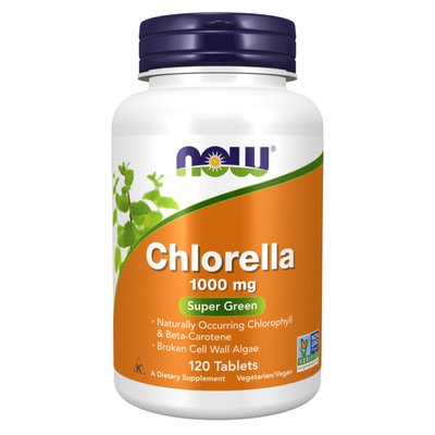 Хлорелла Now Foods Chlorella 1000 мг 120 таблеток 2022-10-2598 фото