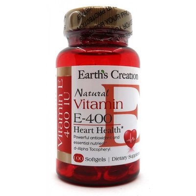 Вітамін Е Earth's Creation Vitamin E 180 DL-alpha 100 капсул 817534 фото