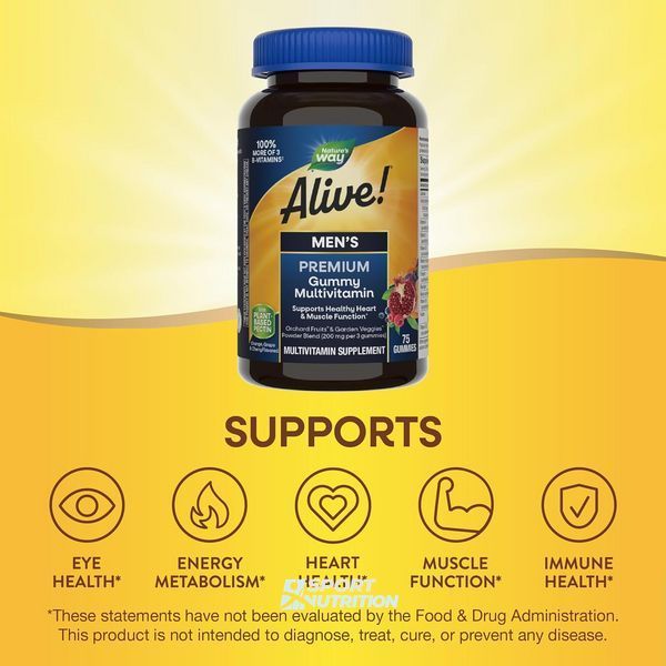 Nature's Way Alive Men's Premium Gummies Complete Multivitamin 75 жувальних таблеток 2022-10-1054 фото