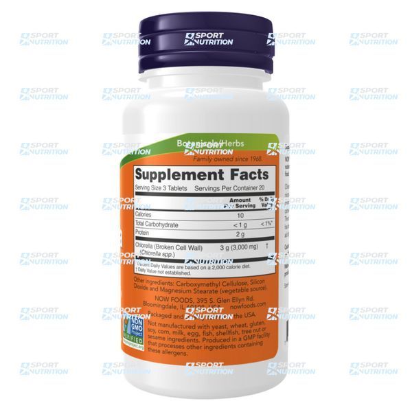 Хлорелла Now Foods Chlorella 1000 мг 120 таблеток 2022-10-2598 фото