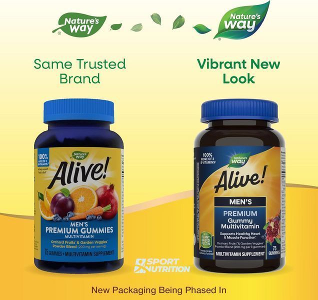 Nature's Way Alive Men's Premium Gummies Complete Multivitamin 75 жувальних таблеток 2022-10-1054 фото