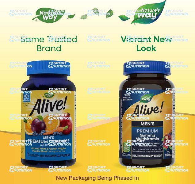 Nature's Way Alive Men's Premium Gummies Complete Multivitamin 75 жевательных таблеток 2022-10-1054 фото