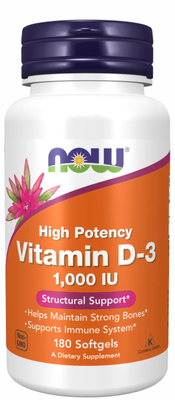 Now Foods Vitamin D-3 1,000 IU 180 капсул 2022-09-1186 фото