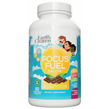 Комплекс підтримки мозку Earth's Creation Focus Fuel Bacopa Kids 60 жувальних цукерок Chocolate 820575 фото