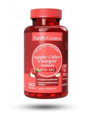 Жувальні цукерки з яблучним оцтом Earth's Creation Apple Cider Gummy with Mother 60 жувальних цукерок 820558 фото