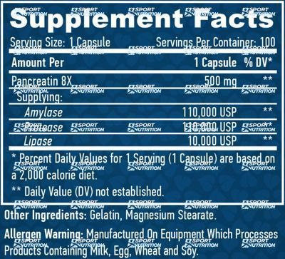 Haya Labs Super Pancreatin Enzymes 100 капсул 820248 фото