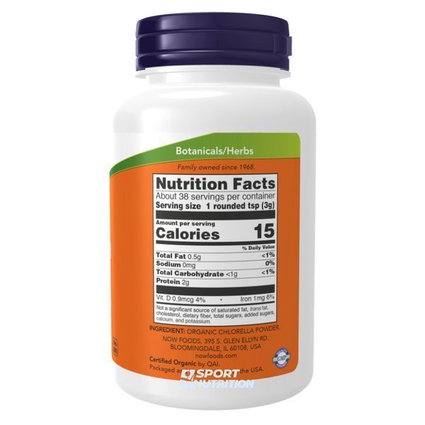 Хлорела Now Foods Organic Chlorella Powder 113 г 2022-10-2599 фото