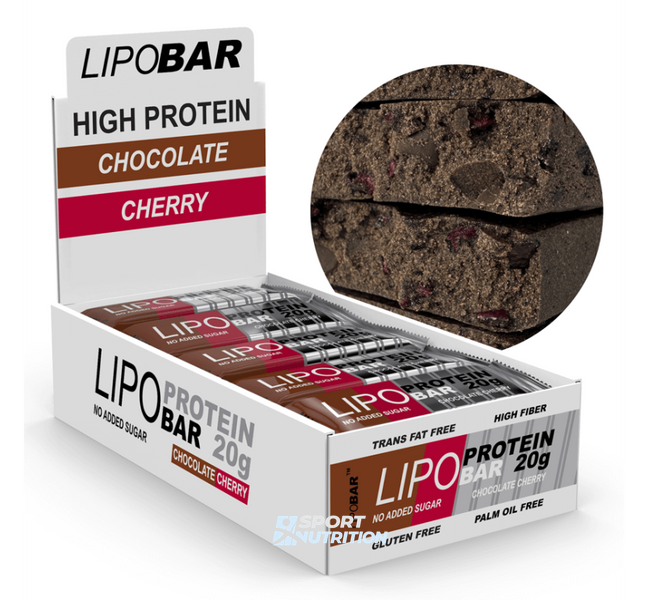 Протеїновий батончик Lipobar Protein 50 г Chocolate Chery 2022-10-2756 фото