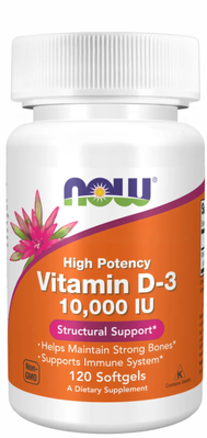Now Foods Vitamin D-3 10,000 IU 120 капсул 2022-09-1191 фото