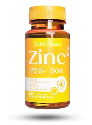 Цинк Earth's Creation Zinc Gluconate 50 мг 100 таблеток 817535 фото