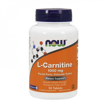 Жироспалювач Now Foods L-Carnitine 1000 мг 50 таблеток 2022-10-0417 фото