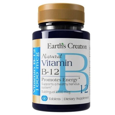 Earth's Creation Vitamin B-12 Sublingual 1000 мкг 60 таблеток  817530 фото