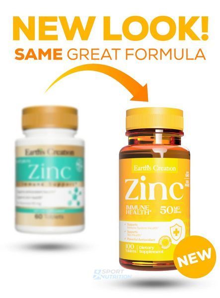 Цинк Earth's Creation Zinc Gluconate 50 мг 100 таблеток 817535 фото