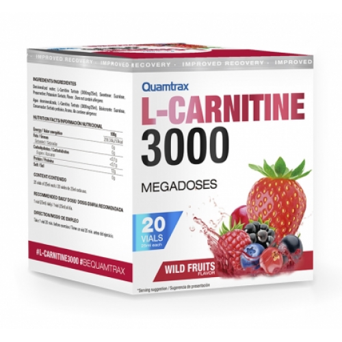 Жироспалювач Quamtrax L-Carnitine 3000 20 флаконів Fruit 815976 фото