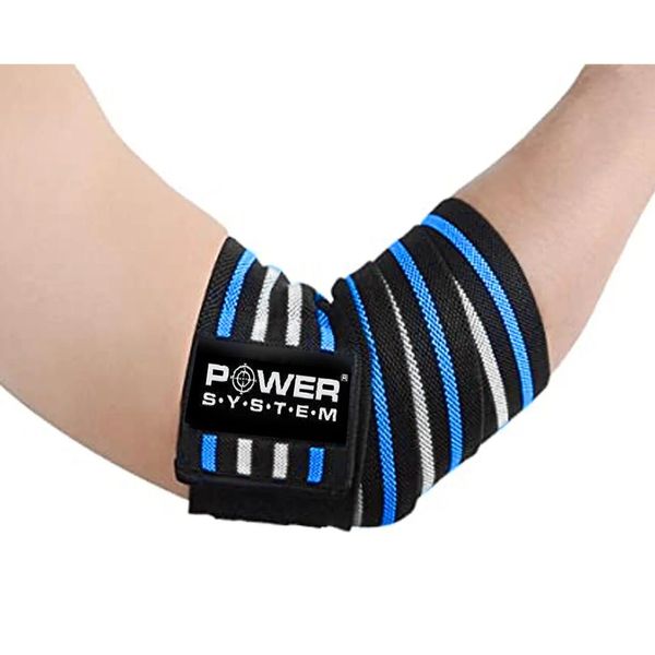 Локтевые бинты Power System Elbow Wraps PS-3600 Blue/Black 821059 фото