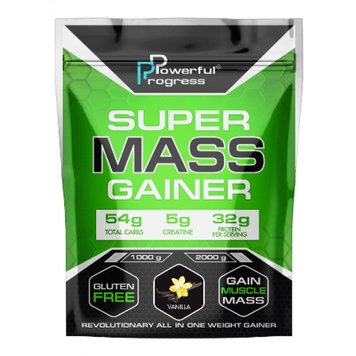 Гейнер Powerful Progress Super Mass Gainer 1000 г Vanilla 100-26-6510180-20 фото