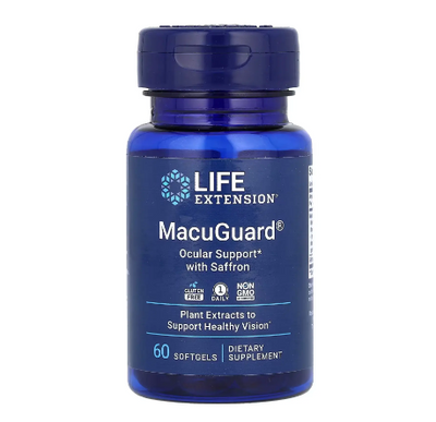 Life Extension MacuGuard Ocular Support with Saffron 60 капсул 2022-10-1943 фото