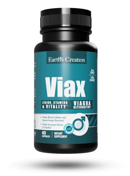Вітаміни для чоловіків Earth`s Creation VIAX Men's Sexual Health 40 капсул 817523 фото