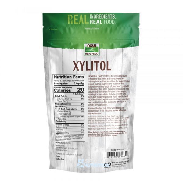 Ксилітол (цукрозамінник) Now Foods Real Food Xylitol 454 г 2023-10-3782 фото