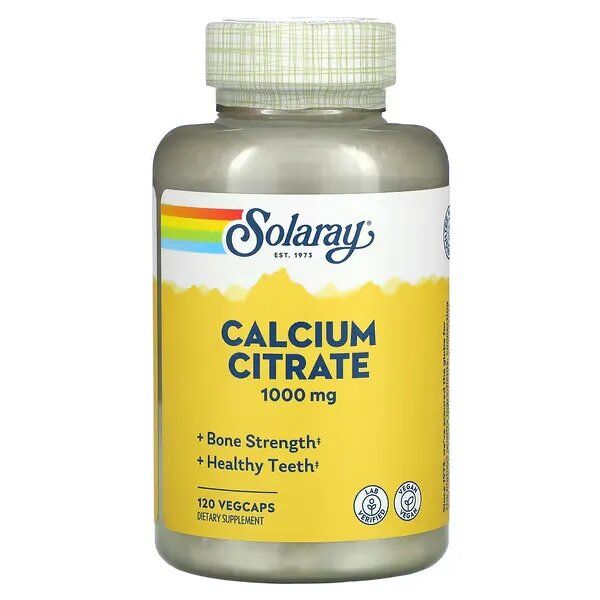 Кальцій цитрат Solaray Calcium Citrate 1000 мг 120 капсул 2022-10-1023 фото