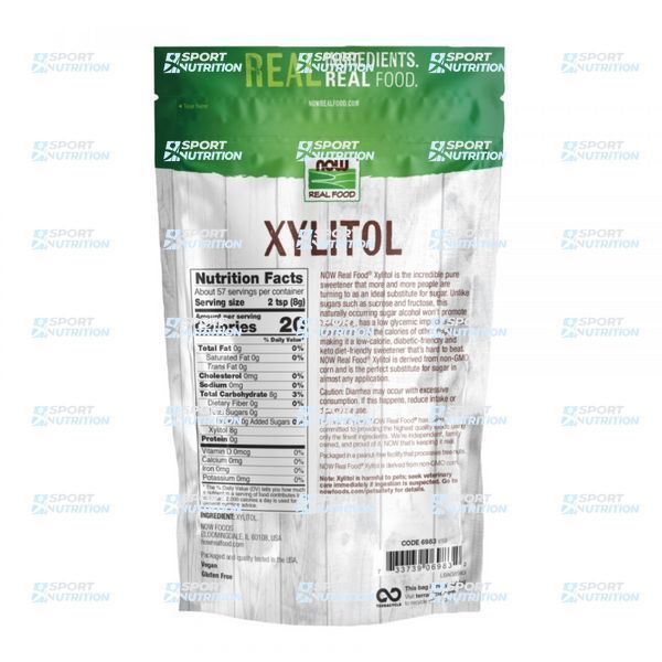 Ксилитол (сахарозаменитель) Now Foods Real Food Xylitol 454 г 2023-10-3782 фото