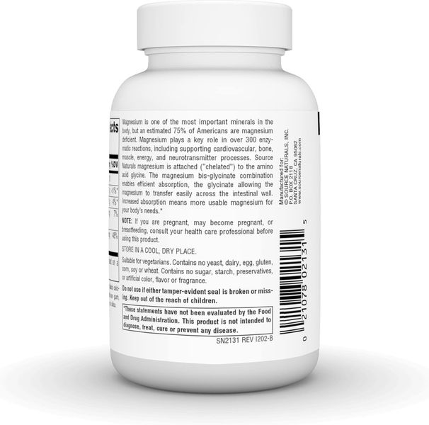 Source Naturals Magnesium Bis-Glycinate 60 таблеток 2022-10-1302 фото