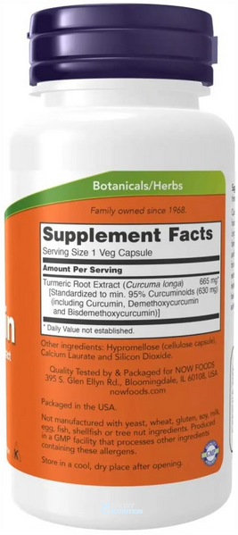 Now Foods Curcumin Extract 665 мг 60 капсул 2022-10-2311 фото