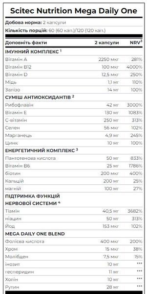 Scitec Nutrition Mega Daily One Plus 60 капсул 5999100000346 фото