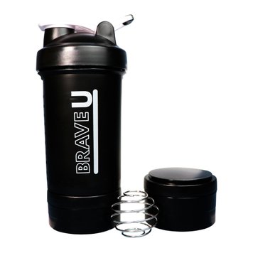 Шейкер с контейнером Brave U Shaker with Containers 3 in 1 600 мл Black 2022-10-2339 фото