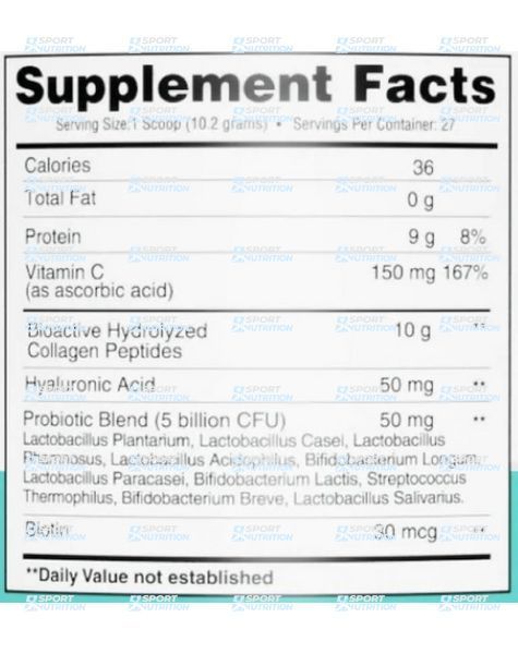 Earths Creation EC Sports Collagen Hydrolyzed with Probiotic Bioactive + Hyaluronic Acid 275 г 820591 фото