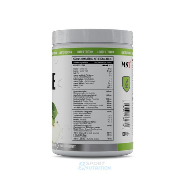 Креатин MST Nutrition Creatine Kick 1000 г Green apple 22011-02 фото