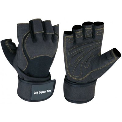 Перчатки для фитнеса Sporter Перчатки Men (MFG-148.4 A) S Black/Yellow 816556 фото