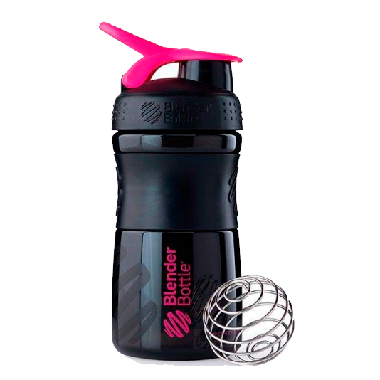 Шейкер Blender Bottle SportMixer з кулькою 590 мл Black/Pink 820616 фото